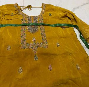 real work desighner Yellow plazo set