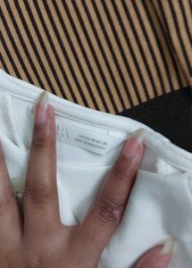 Zara Stylish One-Shoulder White Top