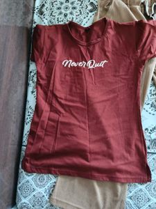 Comfortable Brown Trousers with tshirt