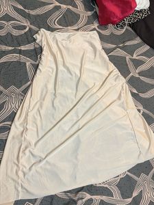 Elegant Cream beach skirt with side slit