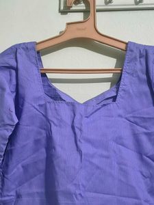 Beautiful Lavender Kurta Set with White Embroidery