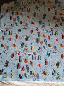 Retro Travel Map Fabric
