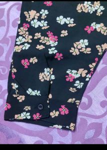 Floral Print Mini Dress with Lace Trim