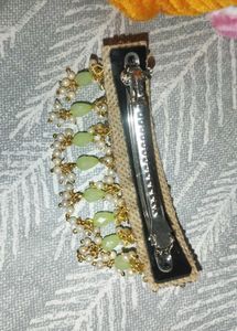 Handmade Exquisite Kundan &amp; Pearl hair Brooch