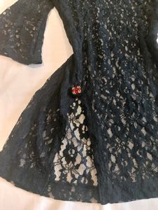 Y2K Black lace kurti cum dress