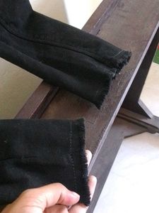 Black High-Waisted Button-Up Jeans