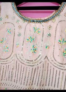 Embroidered Baby pink Suit Sharara set