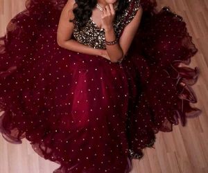 Red/Maroon Sequined Lehenga Choli women