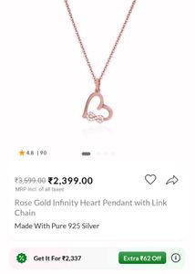 Giva Rose Gold Infinity Heart Pendant