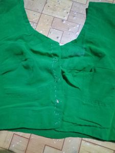 Green Readymade Saree Blouse