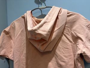 Pink Cropped Graphic Hoodie
