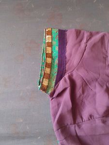 Elegant Lavender Saree with Green Border