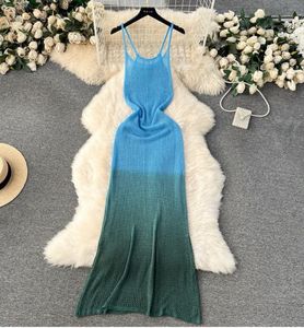 Duel Shade Crochet Maxi Dress