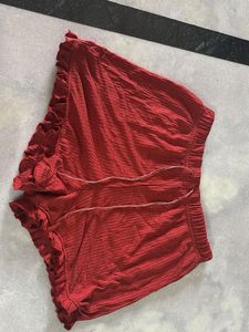 Red Ruffled Shorts
