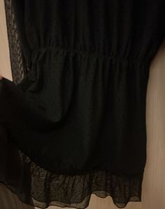 Black Sheer Dot Dress