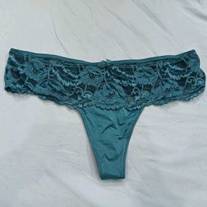♥️ Teal Lace Trim Thong Panty