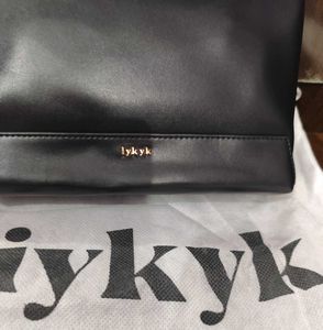 Black Clutch with Gold Chain