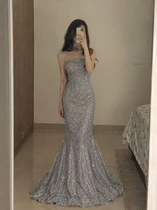 Sparkling Silver Evening Dress