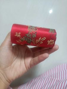 Vintage Red Floral Coin Pouch