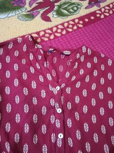 Maroon Printed Kurta