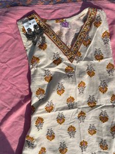 Designer Cotton Kurta with Floral Print