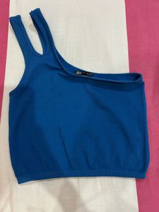 Zara’s Electric Blue One-Shoulder Top