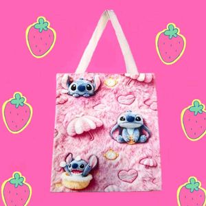 🇸🇬Cute Stitch &amp; Angel Plush Tote Bag