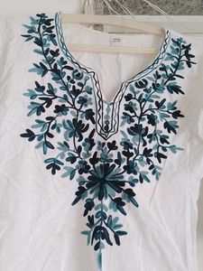 White Embroidered Kurta