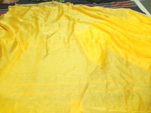 Yellow Plain Saree And Blouse