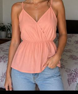 Coral Wrap Top