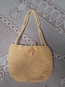Handmade Crochet Yellow Shoulder Bag