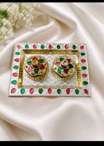 Decorative Pooja Tray with Boxes