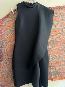 Vera Moda Asymmetric Ruffle Black Dress