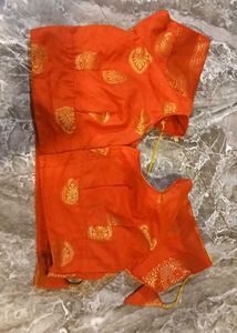 Vibrant Yellow Saree with Orange Blouse