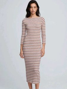 Striped Midi Bodycon Dress