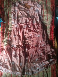 Elegant Paisley Print Tiered Ethnic Gown