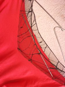 Madame Red Mesh Detail Top❤Like New💖