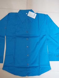 New blue Long Sleeve Button-Up Shirt