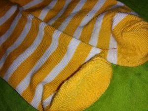 Yellow Striped Ankle Socks
