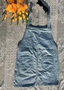 Light Wash Denim Pinafore Dress