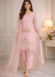Elegant Pink Kurta Set with Dupatta 4xl