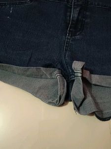 Dark Blue Denim Shorts