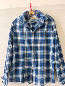 Blue Check Shirt Men