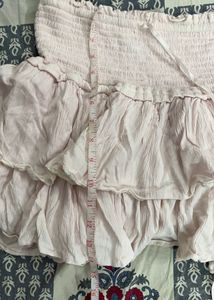 baby pink Ruffled Mini Skirt