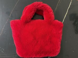 Fuzzy Red Smiley Face Handbag