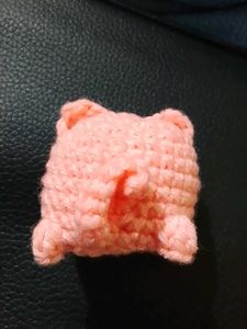 Handmade Pink Crochet mochi Cat Charm