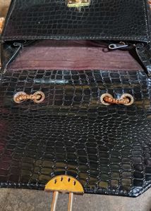 Stylish Black Textured Clutch