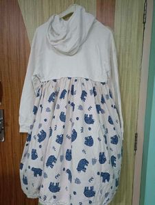 Imported Cute Bear Print winter Dress
