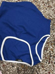 Blue Tank Top with White Trim