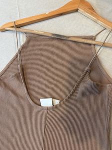 Ribbed Knit Square Neck Mini Dress